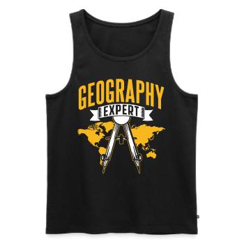 Geography Expert Geography Student Geographer - Men's Premium Organic Tank Top - black - Front - AI Model Male 178 light (178cm)