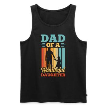Père d’une merveilleuse fille Proverbes Papa Papi - Débardeur bio Premium Homme - noir - Devant - Michal (187cm)
