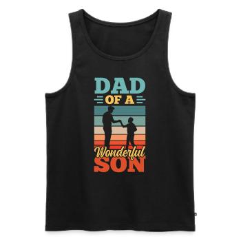 Father of a Wonderful Son Daddy Papa Sayings - Men's Premium Organic Tank Top - black - Front - AI Model Male 178 light (178cm)