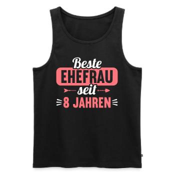 Beste Ehefrau Bester Ehemann seit 8 Jahren - Männer Premium Bio Tank Top - Schwarz - Vorne - Michal (187cm)