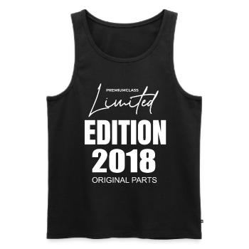 Limited Edition 2018 - Männer Premium Bio Tank Top - Schwarz - Vorne - Michal (187cm)