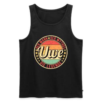 Uwe Der Mann Der Mythos Die Legende - Männer Premium Bio Tank Top - Schwarz - Vorne - Michal (187cm)