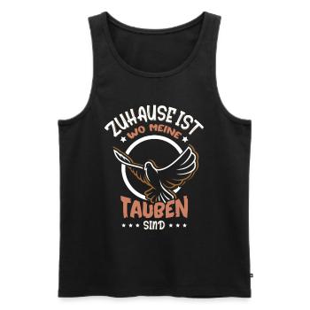 Zuhause ist wo meine Tauben sind - Männer Premium Bio Tank Top - Schwarz - Vorne - Michal (187cm)