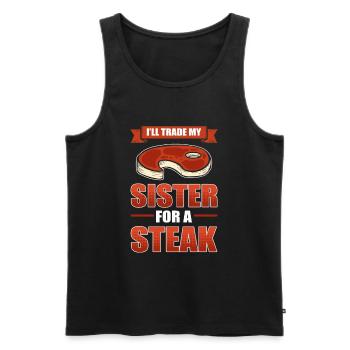 Grillen Grill BBQ Grillieren Steak Grillparty Gril - Männer Premium Bio Tank Top - Schwarz - Vorne - AI Model Male 178 light (178cm)