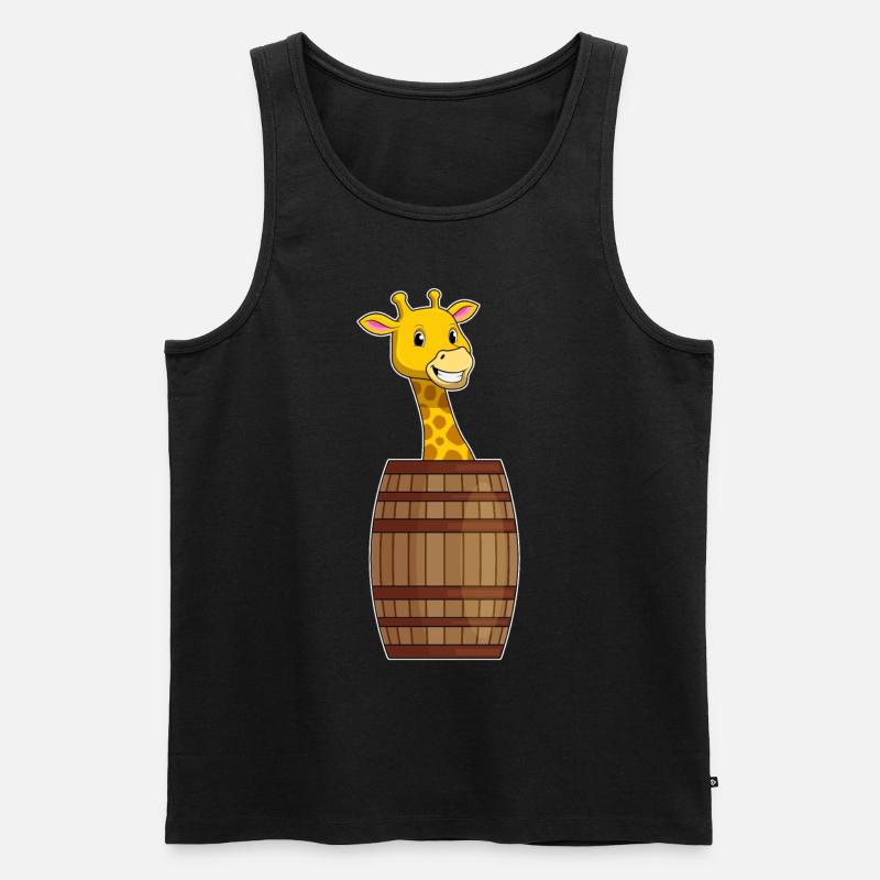 Giraffe mit Fass - Männer Premium Bio Tank Top - Schwarz