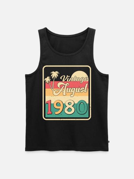 1980 August Geschenkidee - Männer Premium Bio Tank Top - Schwarz