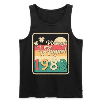 Birthday greeting for August 1983 - Men's Premium Organic Tank Top - black - Front - Michal (187cm)