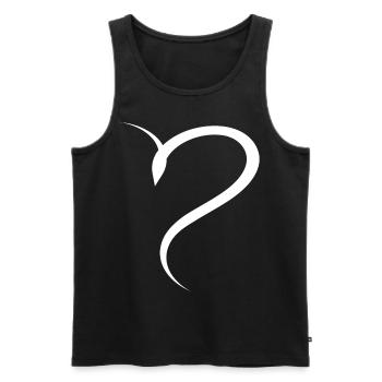 Half Wise Heart Simple - Men's Premium Organic Tank Top - black - Front - AI Model Male 178 light (178cm)