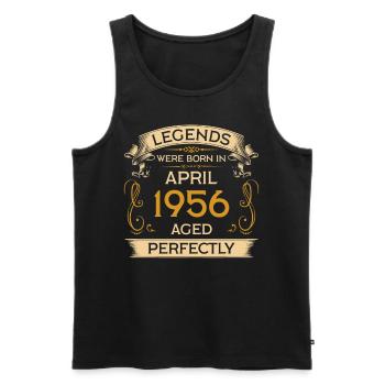 Geburtstag Legends Were Born In April 1956 - Männer Premium Bio Tank Top - Schwarz - Vorne - Michal (187cm)