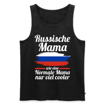 Russin Russische Mama Russland Mutter - Männer Premium Bio Tank Top - Schwarz - Vorne - Michal (187cm)