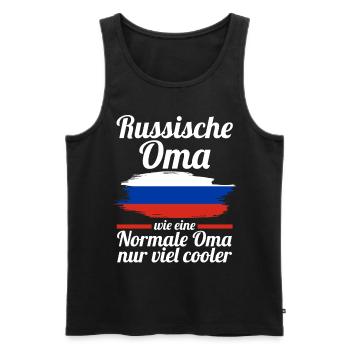 Russin Russische Oma Russland - Männer Premium Bio Tank Top - Schwarz - Vorne - Michal (187cm)