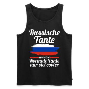 Russin Tante Russland - Männer Premium Bio Tank Top - Schwarz - Vorne - Michal (187cm)