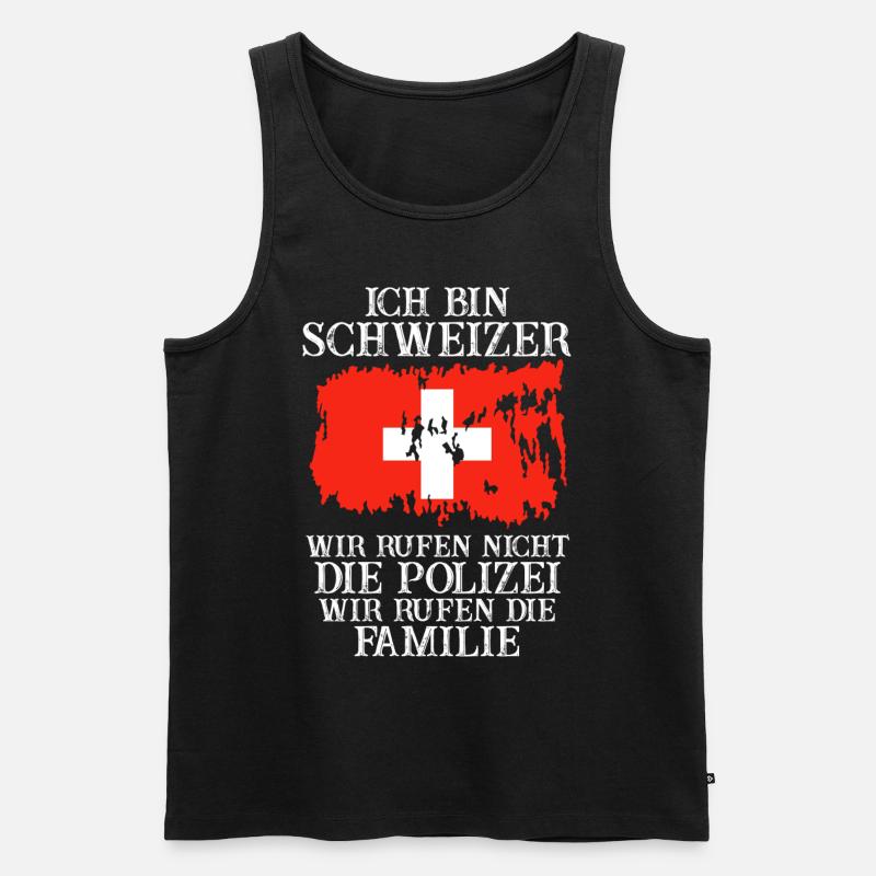 Schweiz Schweizer - Männer Premium Bio Tank Top - Schwarz
