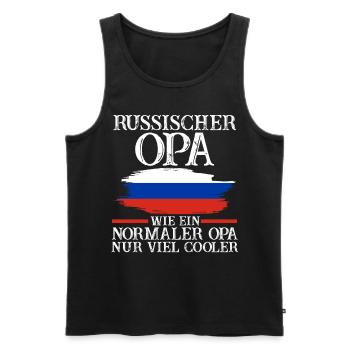 Russischer Opa Russen Russland - Männer Premium Bio Tank Top - Schwarz - Vorne - Michal (187cm)
