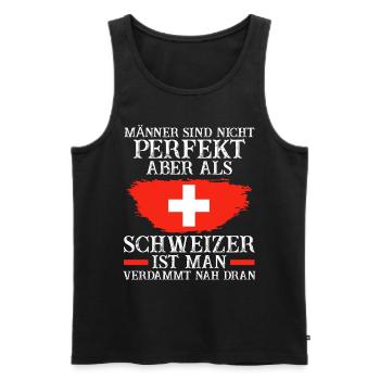 Schweiz Schweizer - Männer Premium Bio Tank Top - Schwarz - Vorne - Michal (187cm)