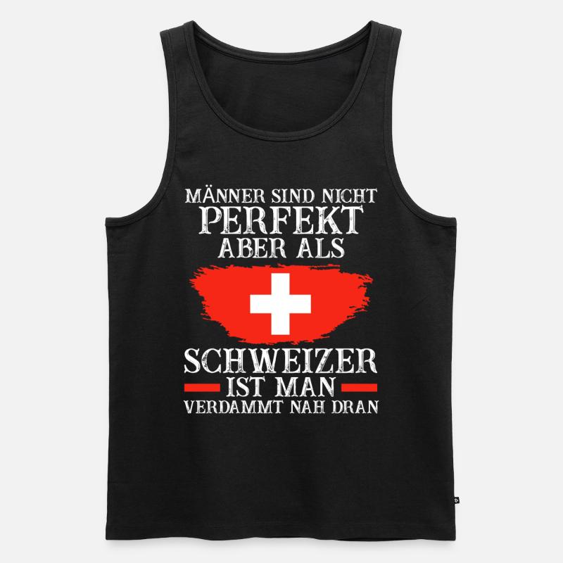 Schweiz Schweizer - Männer Premium Bio Tank Top - Schwarz