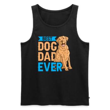 Meilleur chien Papa Jamais Chien Papa Père - Débardeur bio Premium Homme - noir - Devant - Michal (187cm)