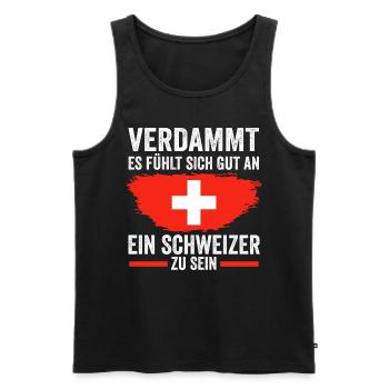 Schweiz Schweizer - Männer Premium Bio Tank Top - Schwarz - Vorne - Michal (187cm)