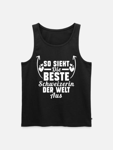 Schweiz Schweizerin - Männer Premium Bio Tank Top - Schwarz