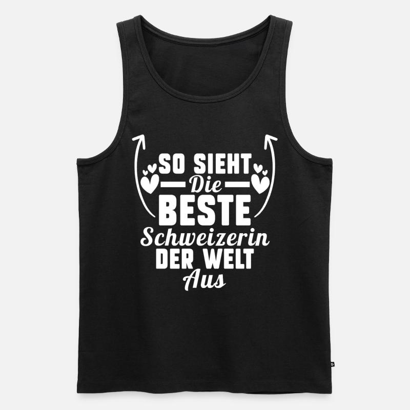 Schweiz Schweizerin - Männer Premium Bio Tank Top - Schwarz