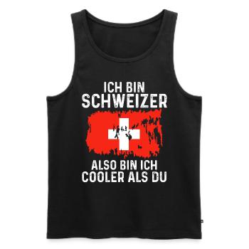 Schweiz Schweizer - Männer Premium Bio Tank Top - Schwarz - Vorne - Michal (187cm)