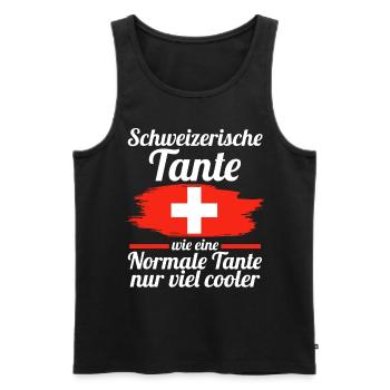 Schweizerin Tante Schweiz - Männer Premium Bio Tank Top - Schwarz - Vorne - Michal (187cm)