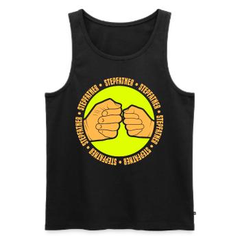Stiefvater Stiefpapa Stepdad Vatertag - Männer Premium Bio Tank Top - Schwarz - Vorne - AI Model Male 178 light (178cm)