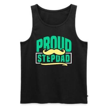 Stolzer Stiefvater Stepdad Stiefpapa Vatertag - Männer Premium Bio Tank Top - Schwarz - Vorne - AI Model Male 178 light (178cm)