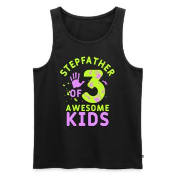 Beau-père de 3 enfants fantastiques Stepdad - Débardeur bio Premium Homme - noir - Devant - Michal (187cm)