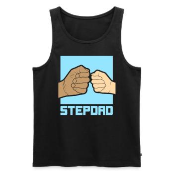 Stiefvater Stepdad Stiefpapa Vatertag - Männer Premium Bio Tank Top - Schwarz - Vorne - AI Model Male 178 light (178cm)