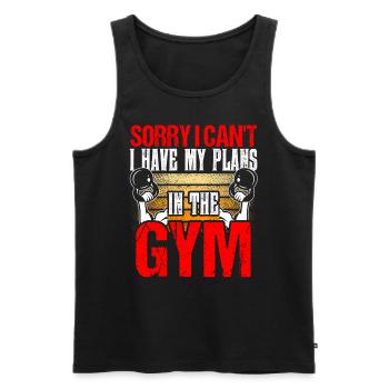 Je ne peux pas avoir de plans dans la salle de gym désolé passe-temps - Débardeur bio Premium Homme - noir - Devant - Michal (187cm)