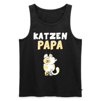 Katzen Papa Tiermotiv Katze - Männer Premium Bio Tank Top - Schwarz - Vorne - Michal (187cm)