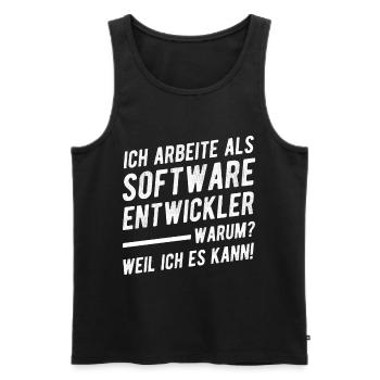 Softwareentwickler Geschenkidee - Männer Premium Bio Tank Top - Schwarz - Vorne - Michal (187cm)