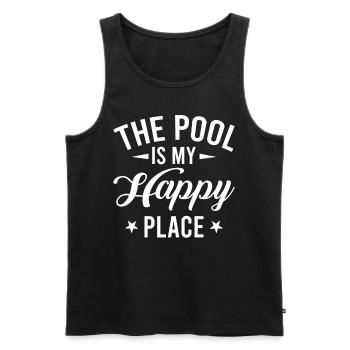 La piscine est mon endroit heureux - Nager - Débardeur bio Premium Homme - noir - Devant - Michal (187cm)