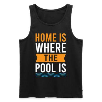Home Is Where The Pool Is - Pool Swimming - Männer Premium Bio Tank Top - Schwarz - Vorne - Michal (187cm)