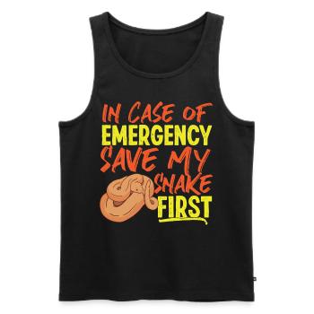 Snake Serpent In Case Of Emergency - Men's Premium Organic Tank Top - black - Front - Michal (187cm)
