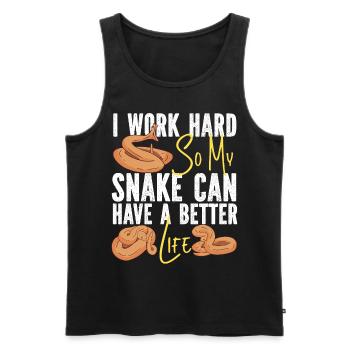 Snake Serpent I Worked Hard So My - Männer Premium Bio Tank Top - Schwarz - Vorne - Michal (187cm)