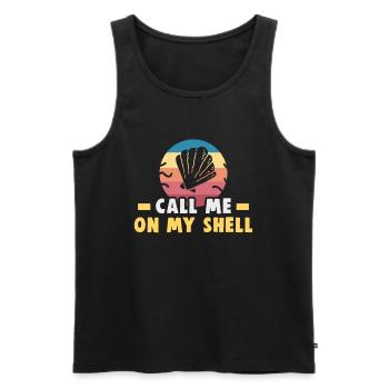 Strandurlaub am Meer Design Strandmotiv - Männer Premium Bio Tank Top - Schwarz - Vorne - Michal (187cm)