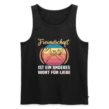 Freundschafts Geschenk für guten Freund - Männer Premium Bio Tank Top - Schwarz - Vorne - Michal (187cm)