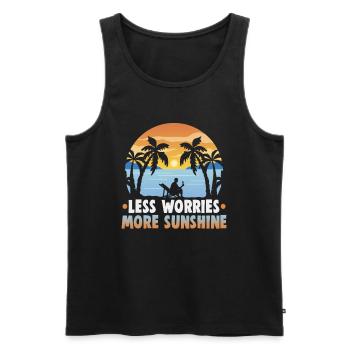 Strandurlaub am Meer Design Strandmotiv - Männer Premium Bio Tank Top - Schwarz - Vorne - Michal (187cm)