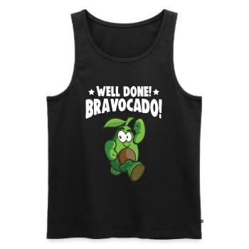 Avocado design for vegetarians and vegans - Men's Premium Organic Tank Top - black - Front - Michal (187cm)