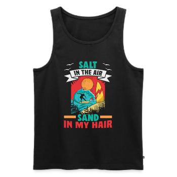 Beach holiday by the sea Design beach motif - Men's Premium Organic Tank Top - black - Front - AI Model Male 178 light (178cm)
