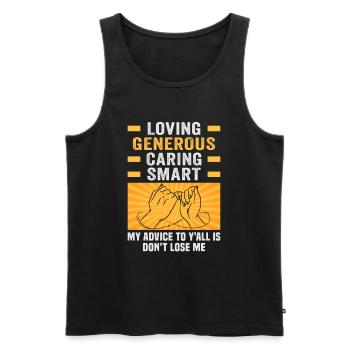 Friendship gift for good friend - Men's Premium Organic Tank Top - black - Front - AI Model Male 178 light (178cm)