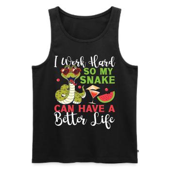 Snake Serpent I Worked So Hard So - Männer Premium Bio Tank Top - Schwarz - Vorne - Michal (187cm)