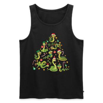 Snake Serpent Christmas Tree - Männer Premium Bio Tank Top - Schwarz - Vorne - Michal (187cm)