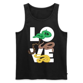 Snake Serpent Love - Men's Premium Organic Tank Top - black - Front - AI Model Male 178 light (178cm)