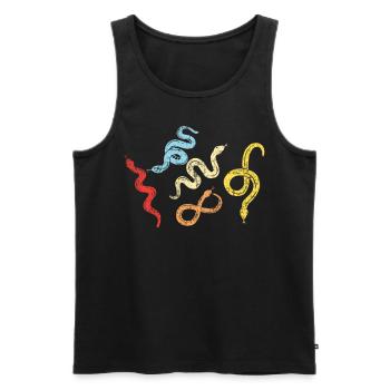 Snake Serpent Retro Vintage - Männer Premium Bio Tank Top - Schwarz - Vorne - Michal (187cm)