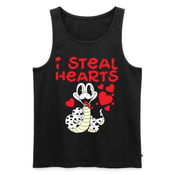 Snake Serpent Retro Vintage - Männer Premium Bio Tank Top - Schwarz - Vorne - Michal (187cm)