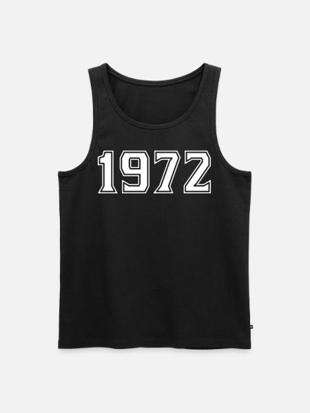 1972 Year in white - Men's Premium Organic Tank Top - black