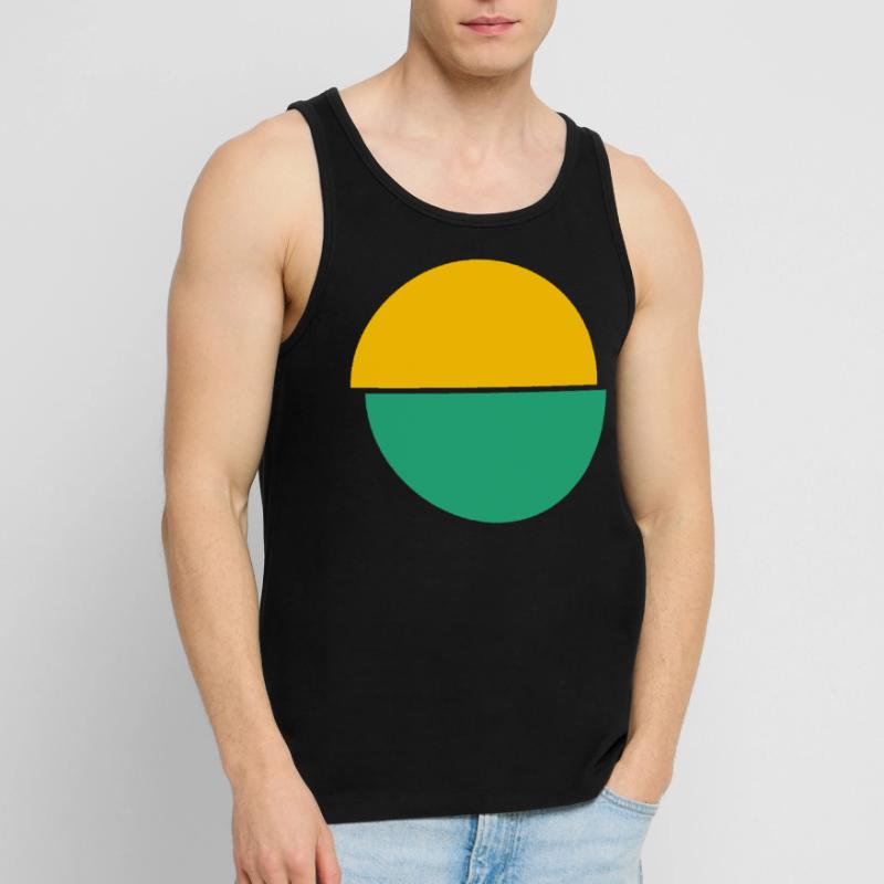 Split Circles Conception Jaune Et Vert Débardeur bio Premium Homme